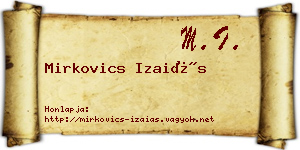 Mirkovics Izaiás névjegykártya